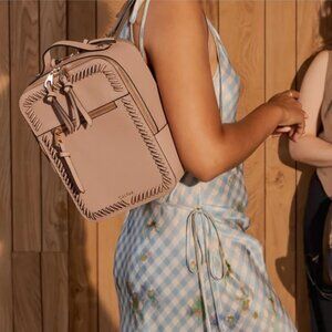 NWT $108 CALPAK KAYA MINI FAUX LEATHER BACKPACK IN CLASSIC CARAMEL